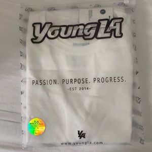 YoungLA long sleeve white shirt, size large